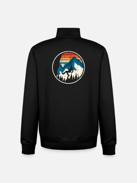 Alpine Ascent in Sunset Stripes - Unisex Organic Zip Sweatshirt by Stanley/Stella - black