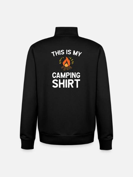 This is My Camping Shirt - Unisex Organic Zip Sweatshirt by Stanley/Stella - black
