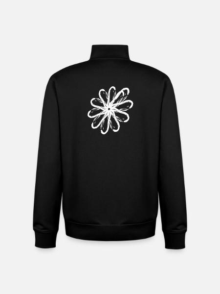 Muster Umrandungseffekt flower white - Unisex Organic Zip Sweatshirt von Stanley/Stella - Schwarz