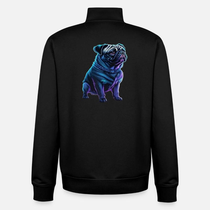 Futuristischer Neon-Mops - Unisex Organic Zip Sweatshirt von Stanley/Stella - Schwarz