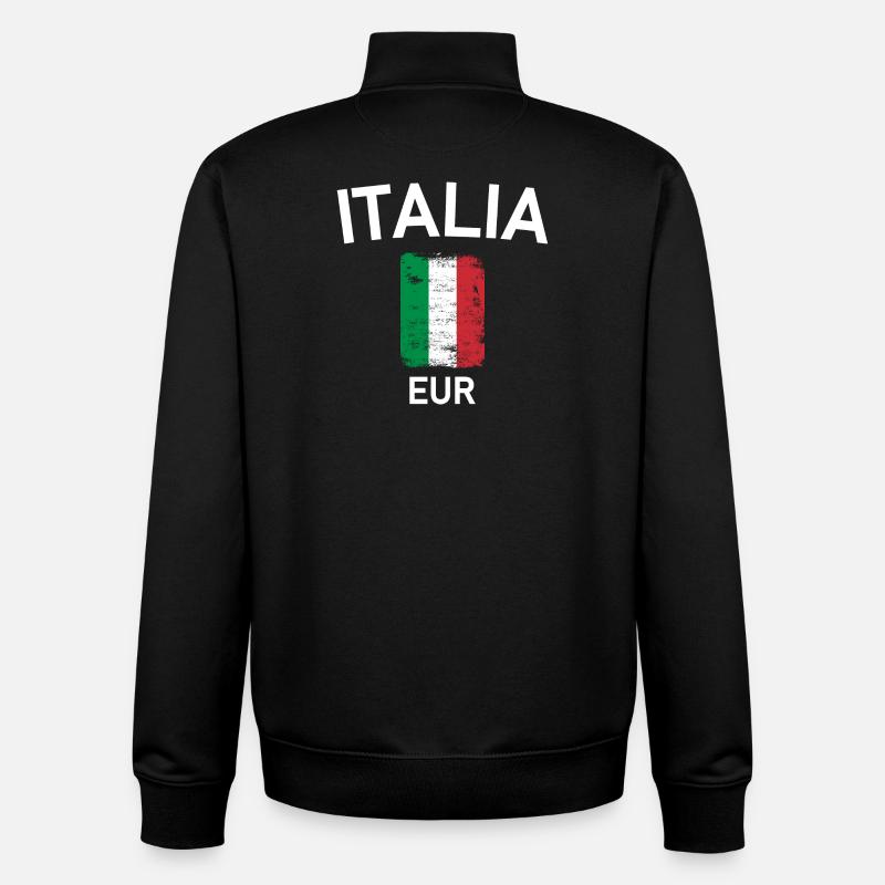 Drapeau de l’Italie - Sweat zippé unisexe en coton bio Stanley/Stella - noir