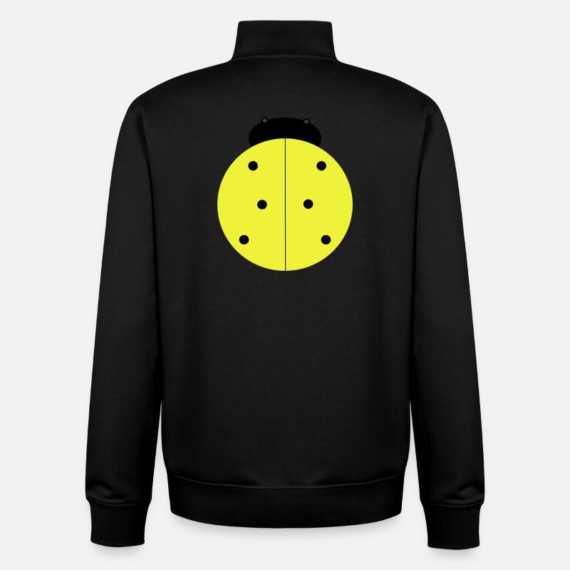 Coccinelle Jaune à Points Noirs - Sweat zippé unisexe en coton bio Stanley/Stella - noir