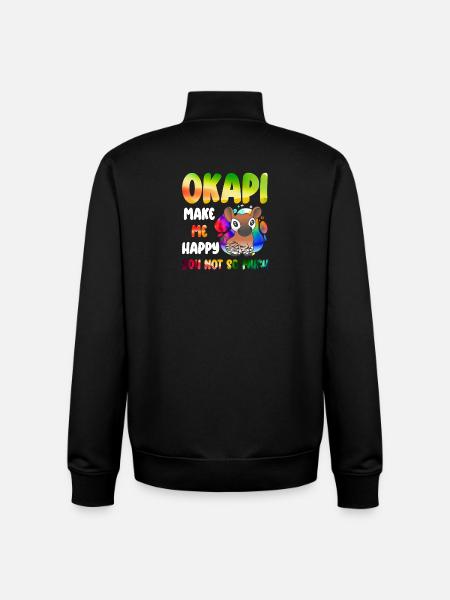 Okapi Wächter des Waldes - Unisex Organic Zip Sweatshirt von Stanley/Stella - Schwarz