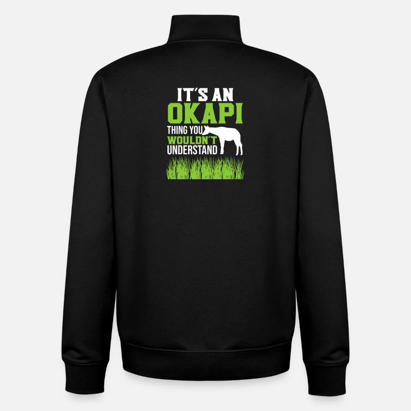 Okapi Zooabenteuer - Unisex Organic Zip Sweatshirt von Stanley/Stella - Schwarz