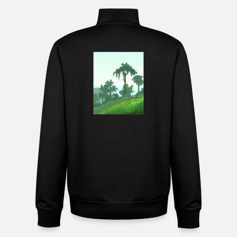 Palm trees on canvas - Unisex Organic Zip Sweatshirt by Stanley/Stella - black