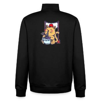 Anime Ramen Cat Mangastyle Japonais Comic Manga - Sweat zippé unisexe en coton bio Stanley/Stella - noir - Dos - AI Model Male 185 light (185cm)