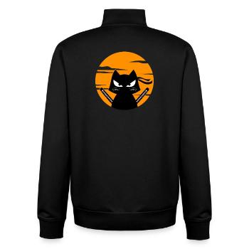 Chat Japonais Anime Manga Animation Mangastyle - Sweat zippé unisexe en coton bio Stanley/Stella - noir - Dos - AI Model Male 185 light (185cm)