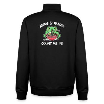 Anime Ramen Japon Déclaration Bande dessinée - Sweat zippé unisexe en coton bio Stanley/Stella - noir - Dos - AI Model Male 185 light (185cm)