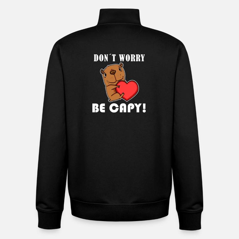 Capybara Wasserschwein Capybaras - Unisex Organic Zip Sweatshirt von Stanley/Stella - Schwarz
