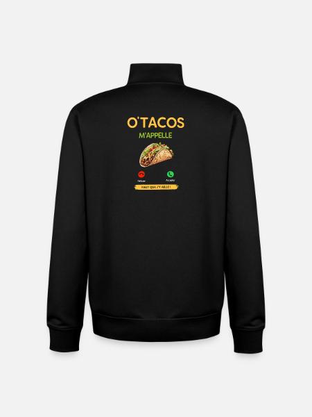 Tacos Mappelle Illustration - Sweat zippé unisexe en coton bio Stanley/Stella - noir