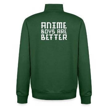 Anime Statement Mangastyle Japanese Comic Manga - Sweat zippé unisexe en coton bio Stanley/Stella - vert bouteille - Dos - AI Model Male 185 dark (185cm)
