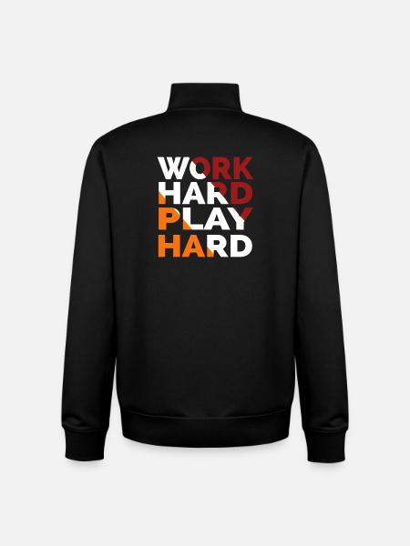 Work Hard Play Hard - Unisex Organic Zip Sweatshirt by Stanley/Stella - black