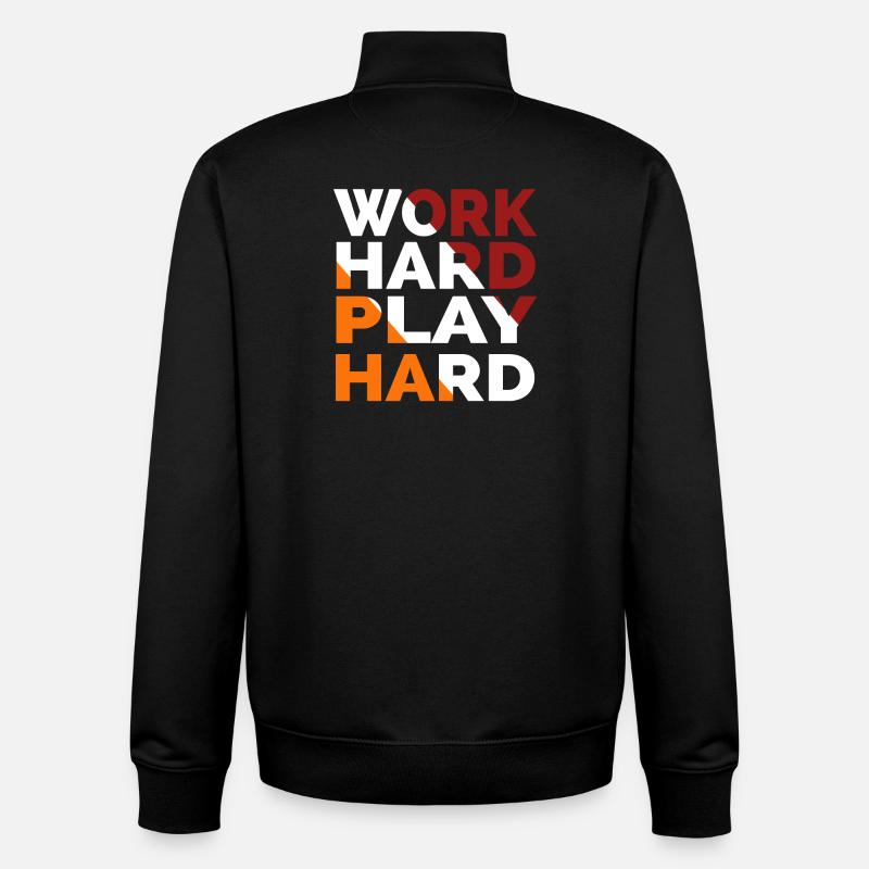 Arbeite hart, spiele hart - Unisex Organic Zip Sweatshirt von Stanley/Stella - Schwarz
