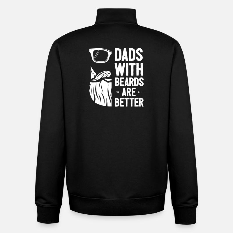 Väter mit Bärten sind besser - Unisex Organic Zip Sweatshirt von Stanley/Stella - Schwarz