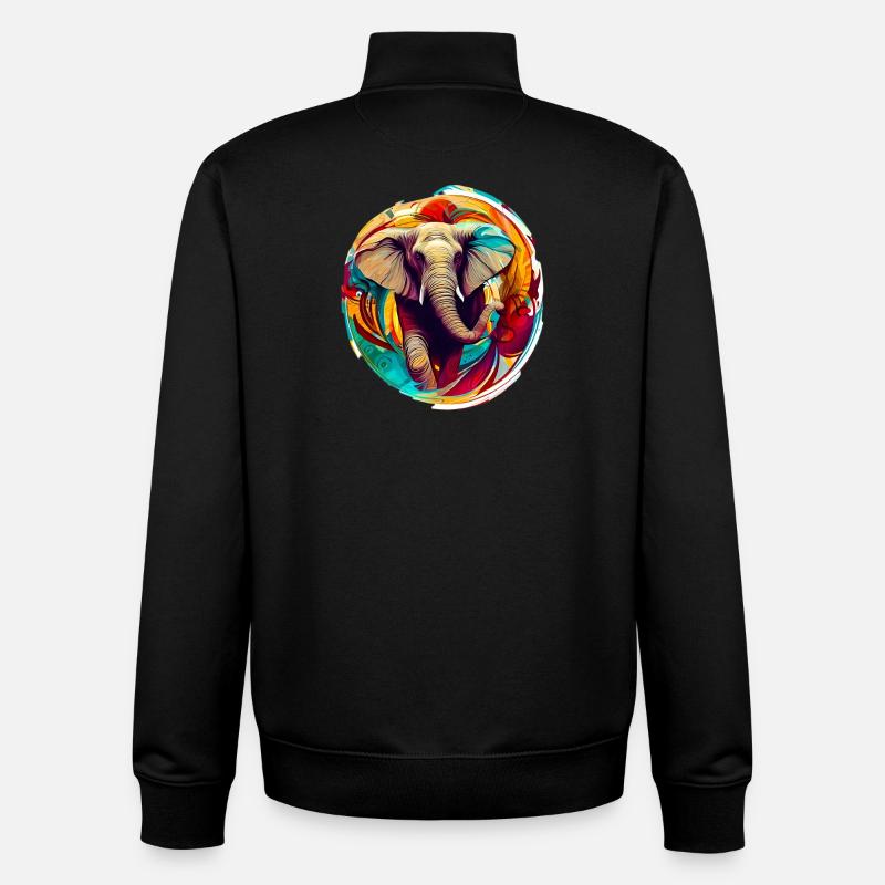 Elefant - Unisex Organic Zip Sweatshirt von Stanley/Stella - Schwarz