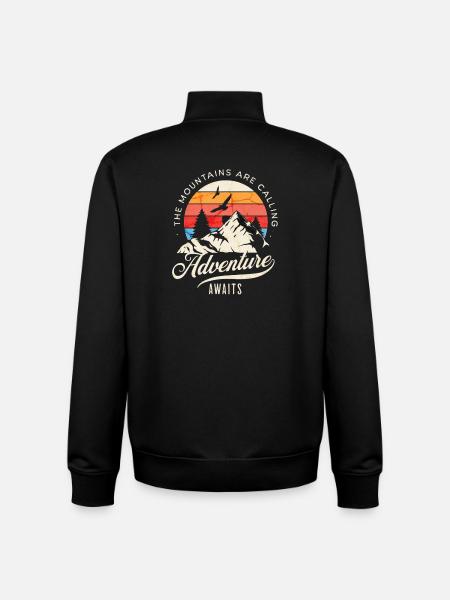 mountain, hiking, adventurer - Unisex Organic Zip Sweatshirt by Stanley/Stella - black