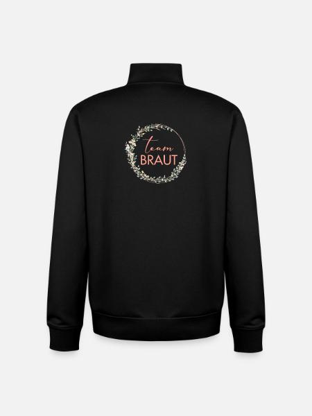 Kranz Team Braut personalisierbar - Unisex Organic Zip Sweatshirt von Stanley/Stella - Schwarz