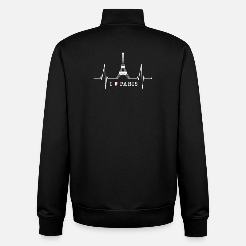 Paris Skyline Herzschlag Eiffelturm Frankreich - Unisex Organic Zip Sweatshirt von Stanley/Stella - Schwarz