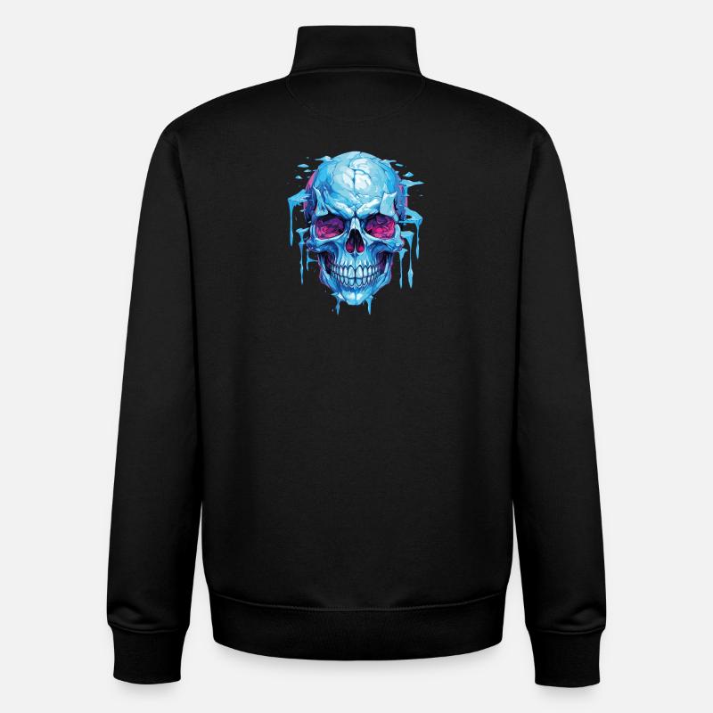 Neon Eis Schädelkunst - Unisex Organic Zip Sweatshirt by Stanley/Stella - black