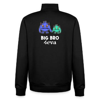 Siblings Brother's Heart Bro Big Brother Statement - Unisex Organic Zip Sweatshirt by Stanley/Stella - black - Back - AI Model Male 185 light (185cm)