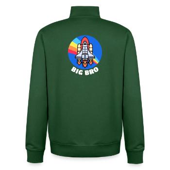 Bro Spruch Großer Bruder Geschwister Bruderherz - Unisex Organic Zip Sweatshirt von Stanley/Stella - Flaschengrün - Hinten - AI Model Male 185 dark (185cm)