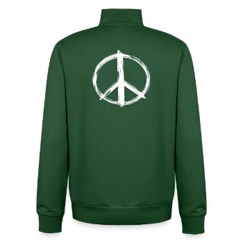 Peacezeichen Pazifist Friedens Symbol - Unisex Organic Zip Sweatshirt von Stanley/Stella - Flaschengrün - Hinten - AI Model Male 185 dark (185cm)
