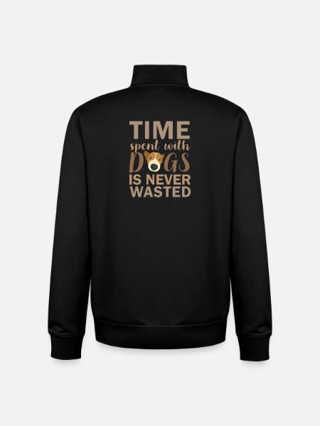 Time spent with dogs - Unisex Organic Zip Sweatshirt by Stanley/Stella - black