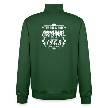 1963 - Baujahr 1963 - Jahrgang 1963 - Unisex Organic Zip Sweatshirt von Stanley/Stella - Flaschengrün - Hinten - AI Model Male 185 dark (185cm)
