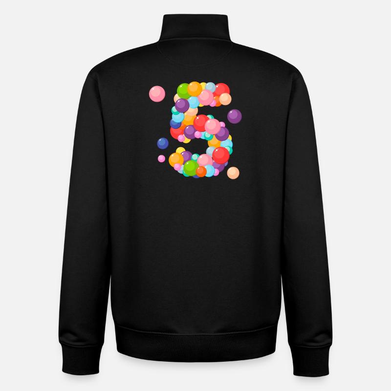 j'ai 5 ans, anniversaire 5 ans, 5 ans - Sweat zippé unisexe en coton bio Stanley/Stella - noir