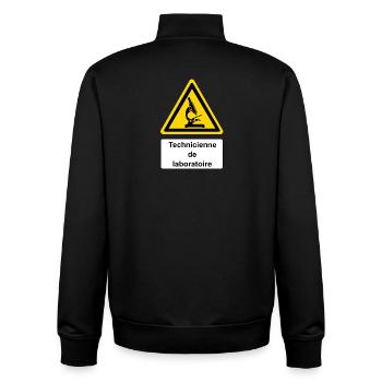 Technicienne de laboratoire - Sweat zippé unisexe en coton bio Stanley/Stella - noir - Dos - AI Model Male 185 light (185cm)