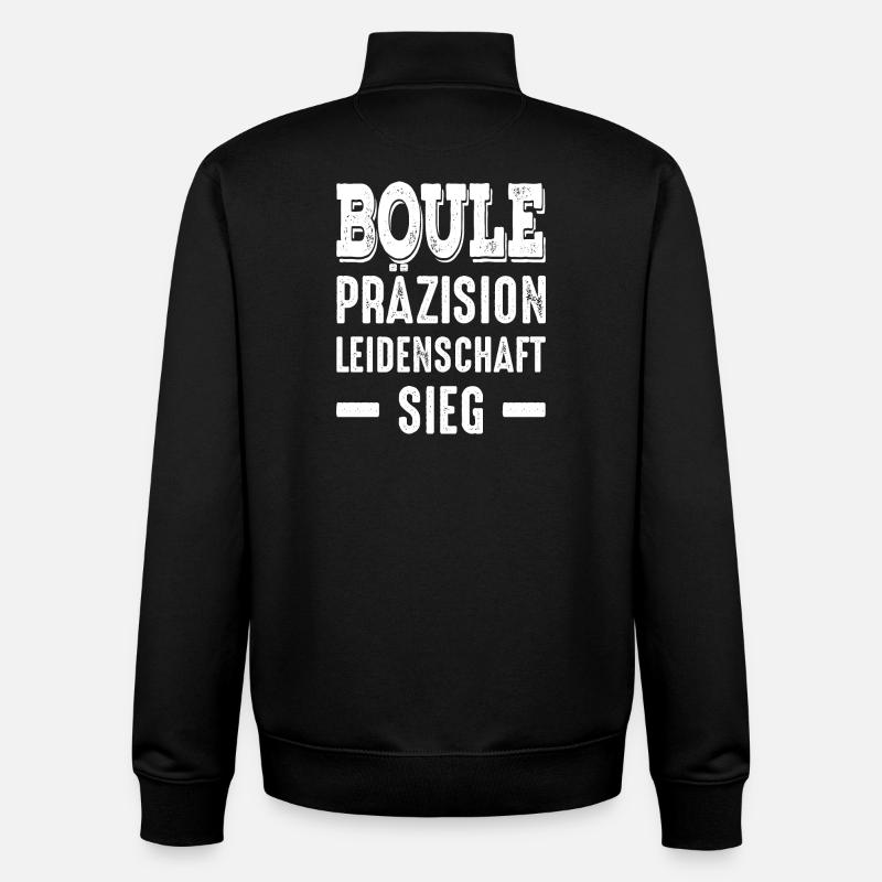 Boule Präzision Leidenschaft Sieg! Bouler Spruch - Unisex Organic Zip Sweatshirt von Stanley/Stella - Schwarz