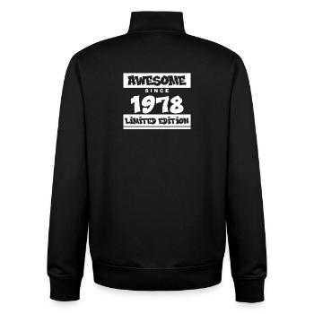 1978 - Millésime 1978 - Fantastique depuis 1978 - Sweat zippé unisexe en coton bio Stanley/Stella - noir - Dos - AI Model Male 185 light (185cm)