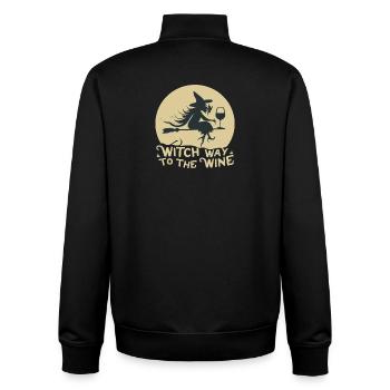 Witch Way to the Wine - Unisex Organic Zip Sweatshirt by Stanley/Stella - black - Back - AI Model Male 185 light (185cm)