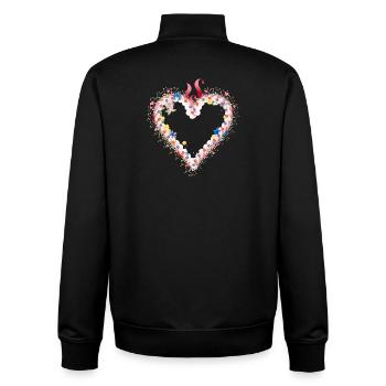 Lebkuchenherz Form fürs Volksfest mit Zuckerguß - Unisex Organic Zip Sweatshirt von Stanley/Stella - Schwarz - Hinten - AI Model Male 185 light (185cm)