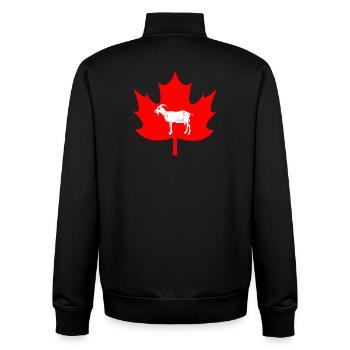Logo de la chèvre feuille d’érable du Canada - Sweat zippé unisexe en coton bio Stanley/Stella - noir - Dos - AI Model Male 185 light (185cm)
