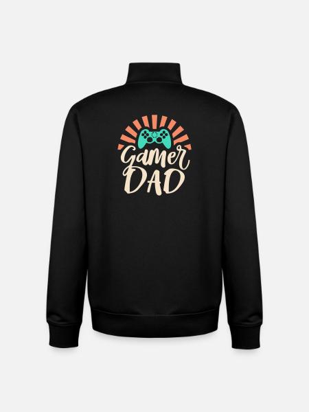Cadeau Unique: 'Gamer Dad' pour Papa - Sweat zippé unisexe en coton bio Stanley/Stella - noir