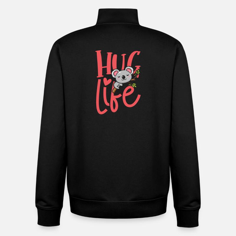 Hug life koala bear - Unisex Organic Zip Sweatshirt von Stanley/Stella - Schwarz