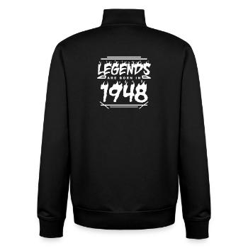1948 - Born 1948 - Built in 1948 - Unisex Organic Zip Sweatshirt by Stanley/Stella - black - Back - AI Model Male 185 light (185cm)