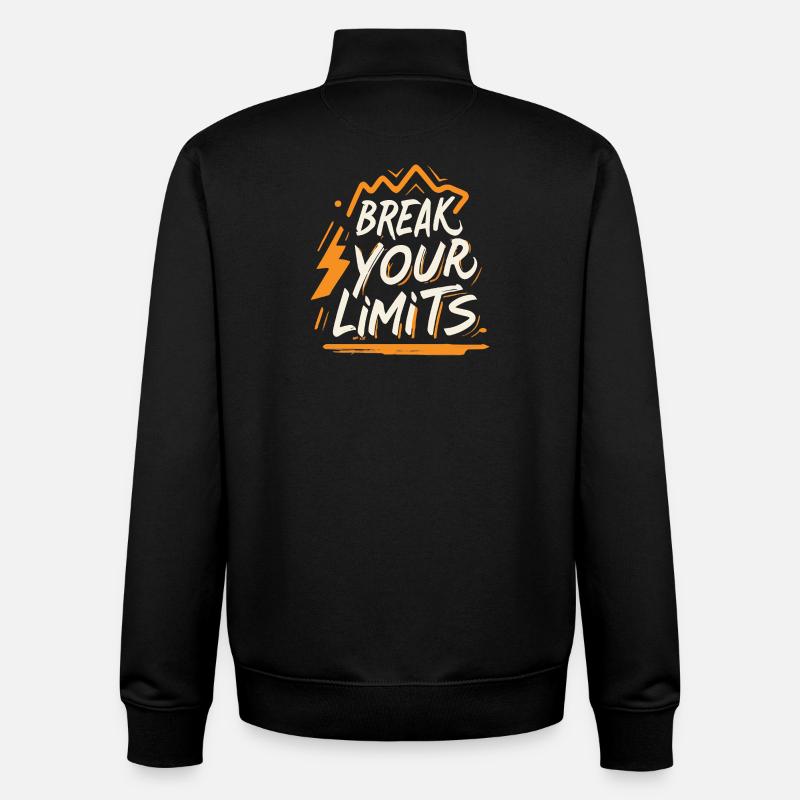 Sportgeschenk "Break your limits", Motivation - Unisex Organic Zip Sweatshirt von Stanley/Stella - Schwarz