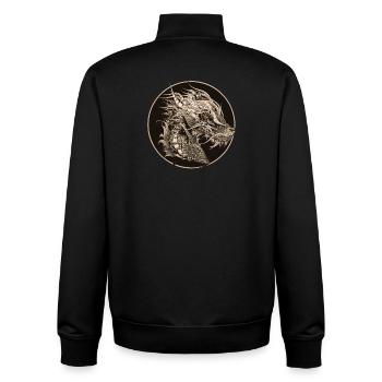 kunstvoll gestalteter mystischer Drachen Patch - Unisex Organic Zip Sweatshirt von Stanley/Stella - Schwarz - Hinten - AI Model Male 185 light (185cm)