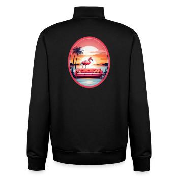 Flamingo Sofa - Unisex Organic Zip Sweatshirt by Stanley/Stella - black - Back - AI Model Male 185 light (185cm)