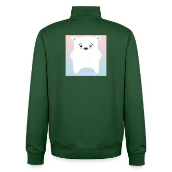 Niedlicher Eisbär WINTER TIERE - Unisex Organic Zip Sweatshirt von Stanley/Stella - Flaschengrün - Hinten - AI Model Male 185 dark (185cm)