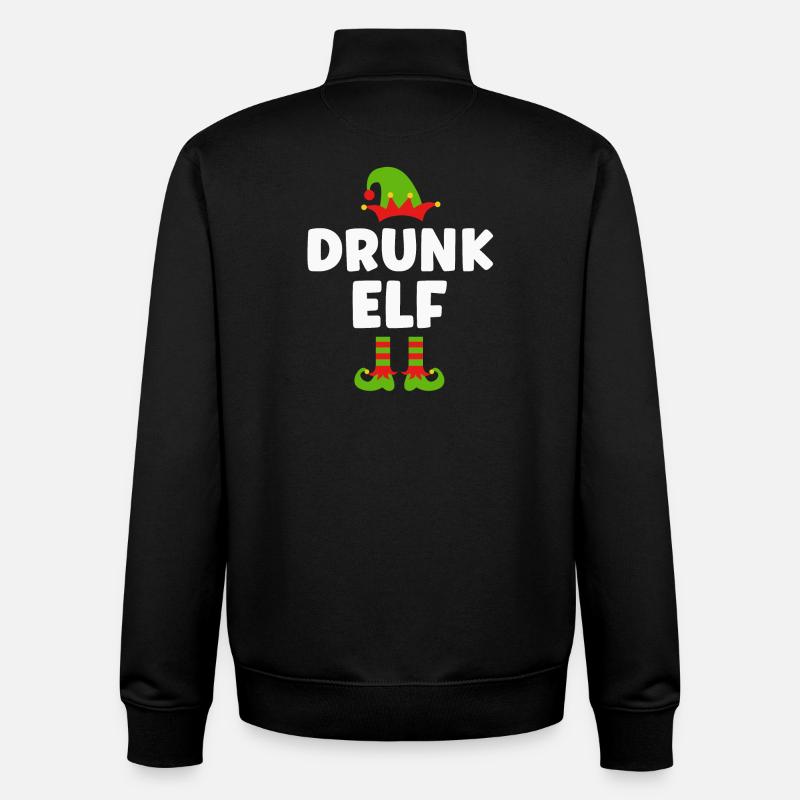 Noël drôle d’elfe ivre - Sweat zippé unisexe en coton bio Stanley/Stella - noir