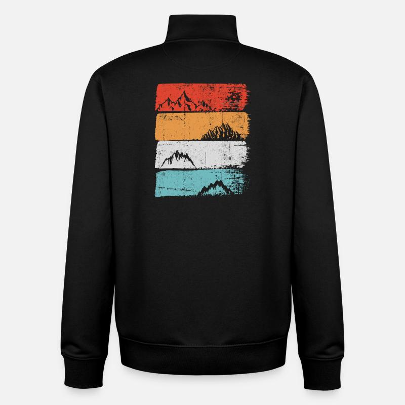 Terrassierter Peak Sunset Stripe - Unisex Organic Zip Sweatshirt von Stanley/Stella - Schwarz