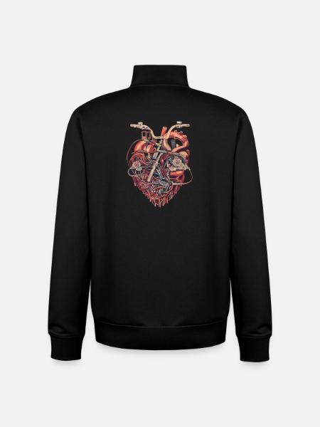 Bicycle Heart Bicycle Mechanic - Unisex Organic Zip Sweatshirt by Stanley/Stella - black