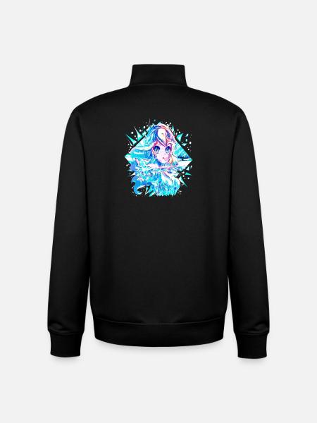 Anime Snow Queen Ice Princess - Unisex Organic Zip Sweatshirt by Stanley/Stella - black