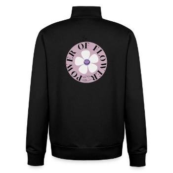 Power of Flower Circle - Unisex Organic Zip Sweatshirt by Stanley/Stella - black - Back - AI Model Male 185 light (185cm)