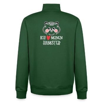 Hamster Heart Statement Pets Favorite Animal - Unisex Organic Zip Sweatshirt by Stanley/Stella - bottle green - Back - AI Model Male 185 dark (185cm)