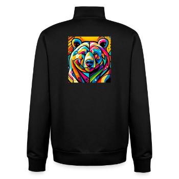 Ours - Sweat zippé unisexe en coton bio Stanley/Stella - noir - Dos - AI Model Male 185 light (185cm)