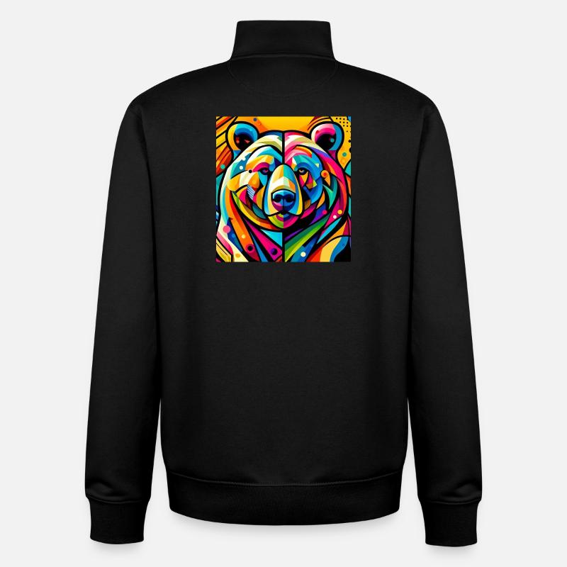 Bär - Unisex Organic Zip Sweatshirt von Stanley/Stella - Schwarz